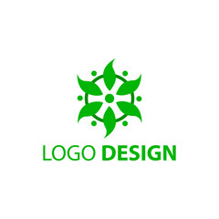 green flower logo design. logos for business.