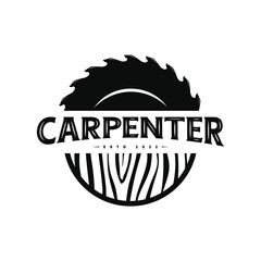 Wood and carpenter logo, icon and vector