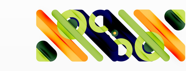 Lines geometric background. Stripes and rings composition business template for wallpaper, banner, background or landing