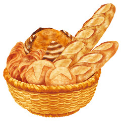 フランスパン　カゴ盛り