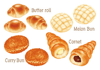 パン　いろいろな菓子パン