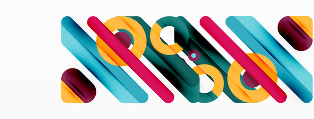 Lines geometric background. Stripes and rings composition business template for wallpaper, banner, background or landing