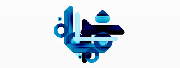 Lines geometric background. Stripes and rings composition business template for wallpaper, banner, background or landing