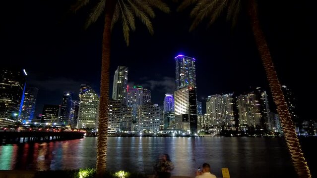 Hyper Lapse Video of Brickell Miami at night