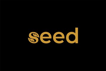 Seed letters logo design vector. Natural bio illustration sign.