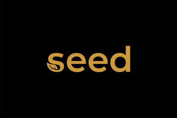 Seed letters logo design vector. Natural bio illustration sign.
