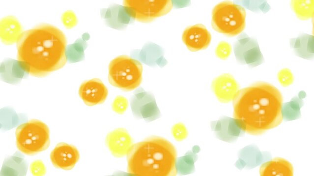 オレンジと黄色の花のキラキラ背景