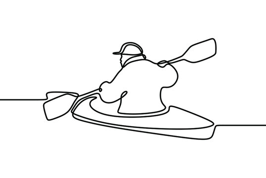 recommend clip art: canoe oneline continuous single line art handdrawn