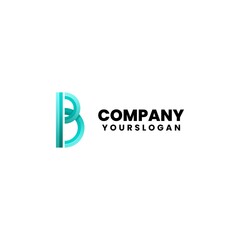colorful modern letter B logo design