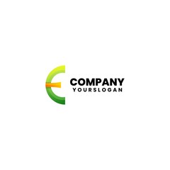 colorful modern letter e logo design
