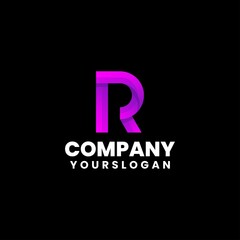 colorful modern letter R logo design