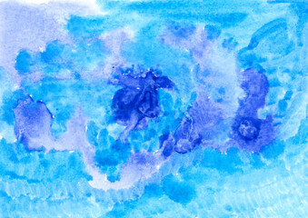 Fototapeta na wymiar watercolor background blue with lilac