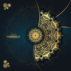 luxury ornamental mandala design background in gold color for islamic ramadan banner design, business card greeting card, and poster design