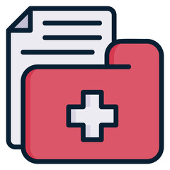 Fototapeta premium Medical Folder Document filled line color icon