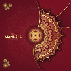 Luxury geometric pattern gold gradient mandala background. Design for any card, birthday, other holidays, kaleidoscope, yoga, india, folk, arabic, wallpaper