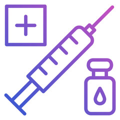 Syringe line gradient icon