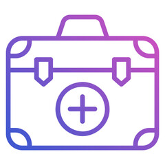 Emergency Kit box first aid line gradient icon