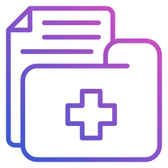 Fototapeta premium Medical Folder Document line gradient icon