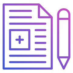 Medical Document line gradient icon