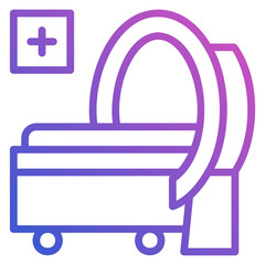 Magnetic Resonance Imaging or CT scan line gradient icon