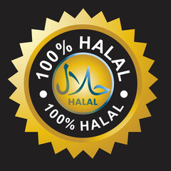 100% Halal, sticker and label