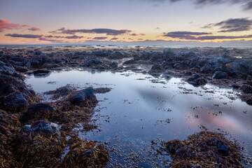 Rocky beach on the south coast of Iceland near Grindavik