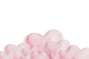 Beautiful pink balloon heart. Watercolor paintings illustration.