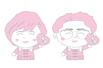 若い　男女　贈る　バレンタインチョコ　シンプルカラー