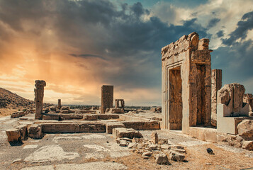 A summer afternoon in the stone remnants of Ancient Persepolis, Iran