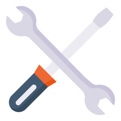 Wrench Screwdriver flat icon