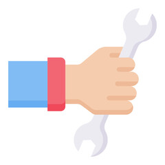 Holding Wrench flat icon