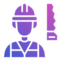 Carpenter flat gradient icon