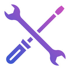 Wrench Screwdriver flat gradient icon