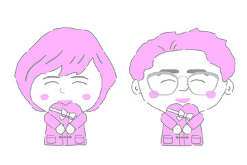 若い　男女　貰う　バレンタインチョコ　シンプルカラー