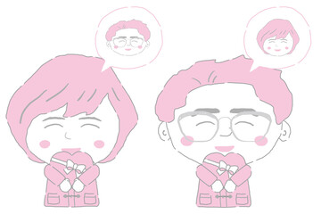 若い　男女　貰う　バレンタインチョコ　シンプルカラー