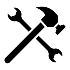 Hammer Wrench glyph icon