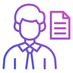 Clerk line gradient icon