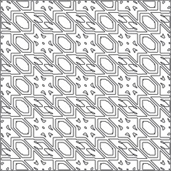 
Vector pattern with symmetrical elements . Repeating geometric tiles from striped elements.Monochrome texture.Black and 
white pattern for wallpapers and backgrounds.line art.