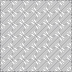 Vector pattern with symmetrical elements . Repeating geometric tiles from striped elements.Monochrome texture.Black and 
white pattern for wallpapers and backgrounds.line art.