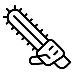 Chainsaw machine line icon