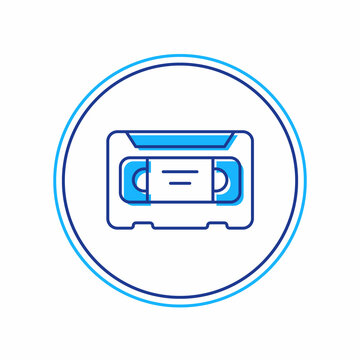 recommend clip art: Filled outline VHS video cassette tape icon isolated on white background. Vector