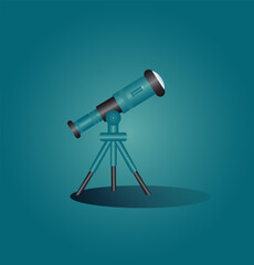 Telescope icon flat vector art