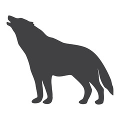 Wolf silhouette, icon. Vector illustration on a white background.