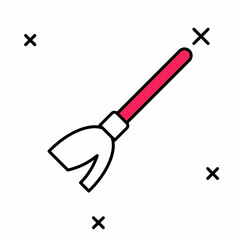 Filled outline Handle broom icon isolated on white background. Cleaning service concept. Vector