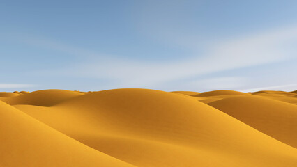 Fototapeta na wymiar Meadow with sky background. 3D illustration, 3D rendering