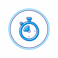 Filled outline Stopwatch icon isolated on white background. Time timer sign. Chronometer sign. Vector