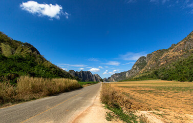 Beautiful landscape of mountain and blue sky