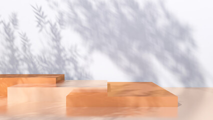 Background rendering with podium and wall scene abstract background. 3D illustration, 3D rendering	
