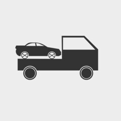 Tow car vector icon illustration sign