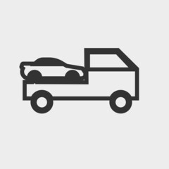 Tow car vector icon illustration sign